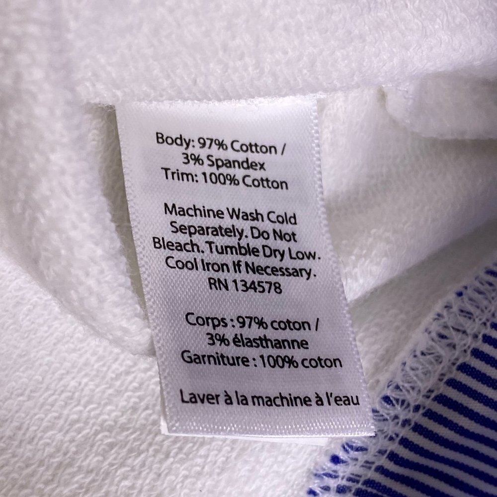 Vineyard Vines Terry Crewneck Sweater Peplum Hem White Small - Picture 5 of 7